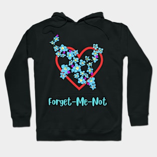 Forget-me-not flower heart romantic flower blossoming Hoodie